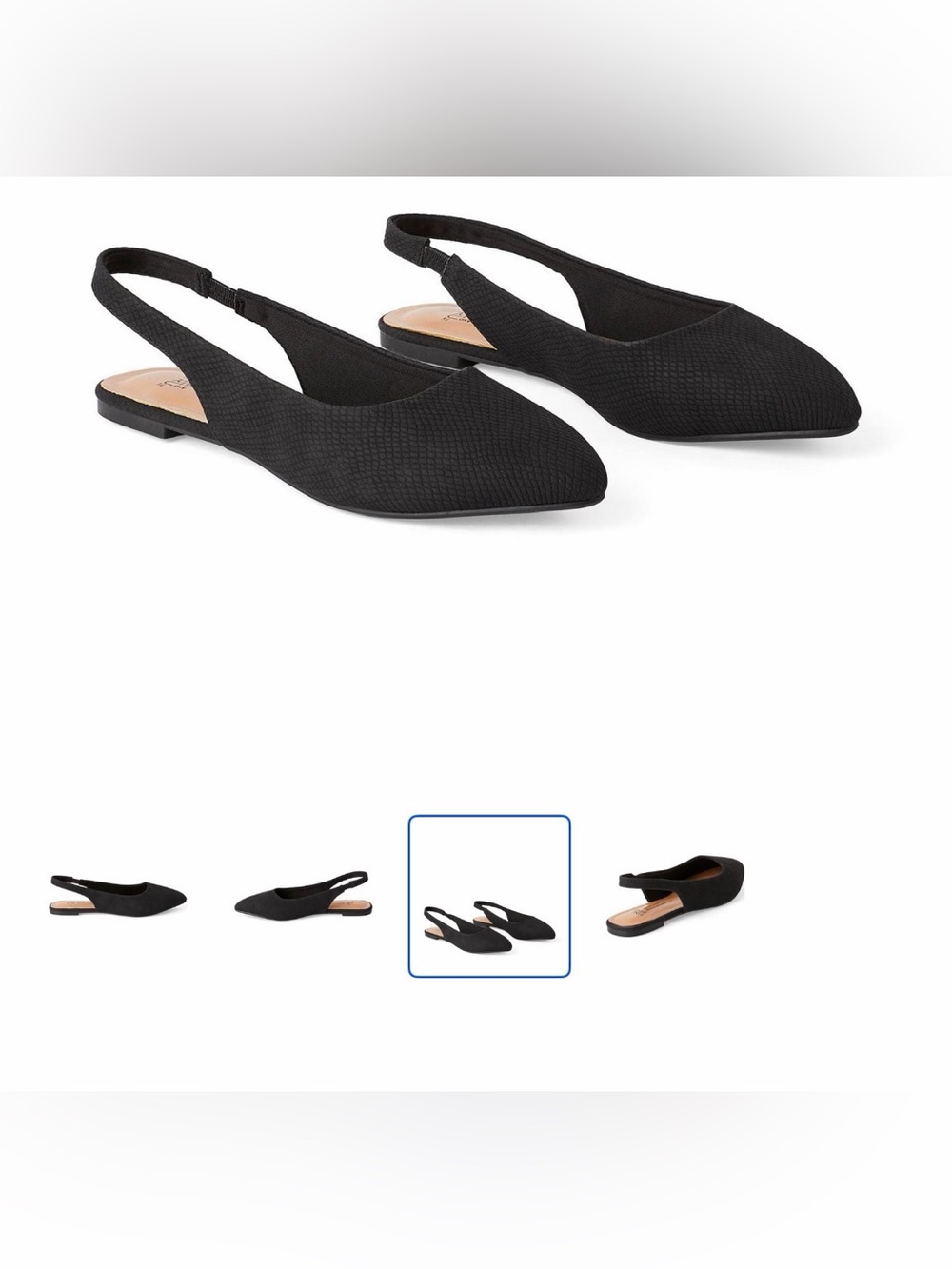 Time and Tru Black Slingback Flats Pointed Toe – Women’s Size 6 Women